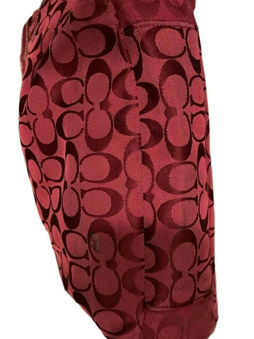 Coach Signature Canvas Gallery Tote Bag in Burgundy - Picture 7 of 10